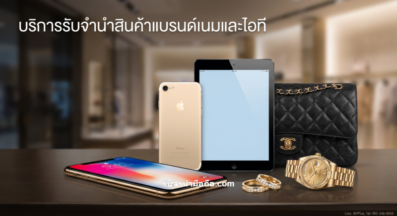 สินค้าหรูรวมถึงนาฬิกาแสดงการประเมินมูลค่าสำหรับการรับจำนำ